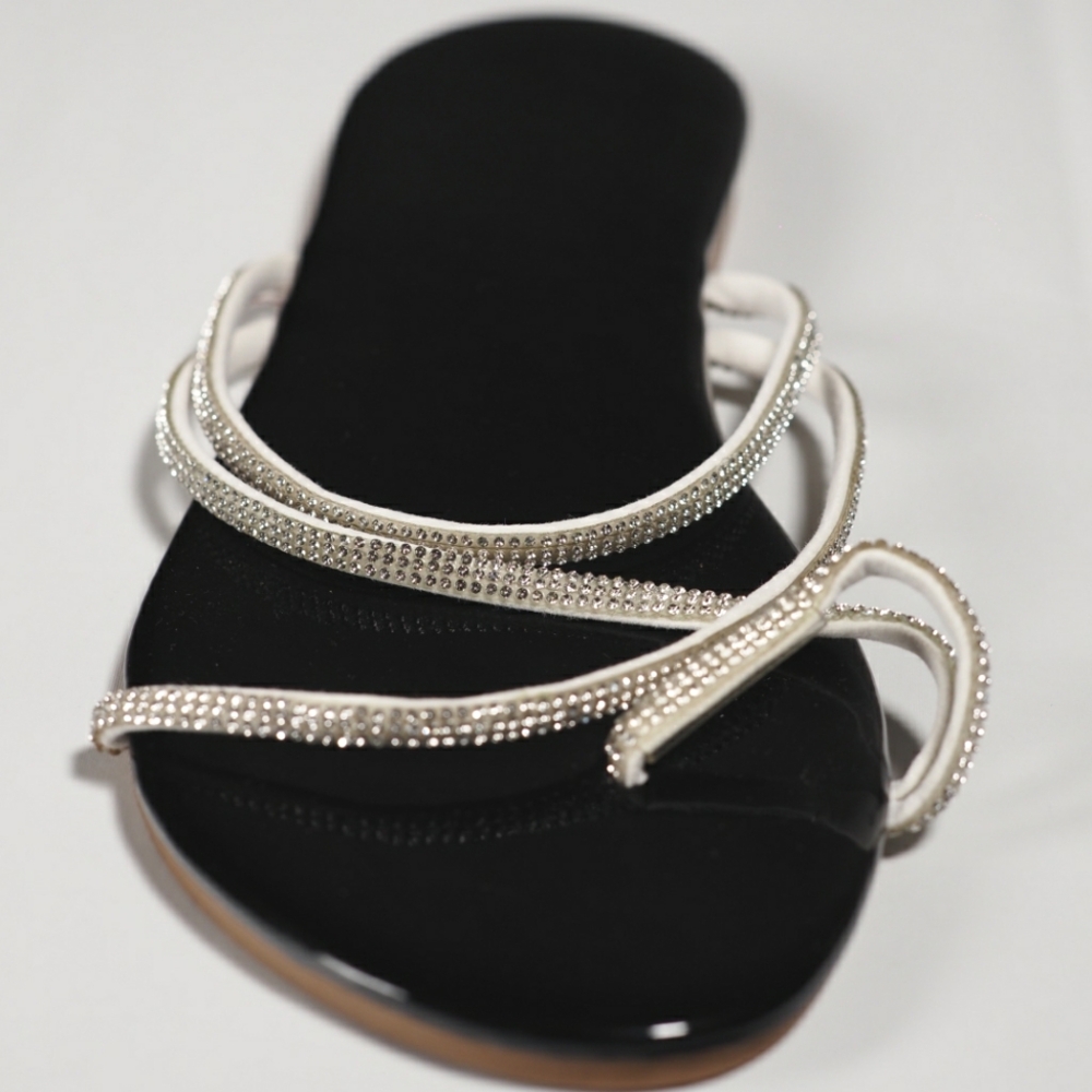 Black Rhinestone Sandals - Picture 2 of 5